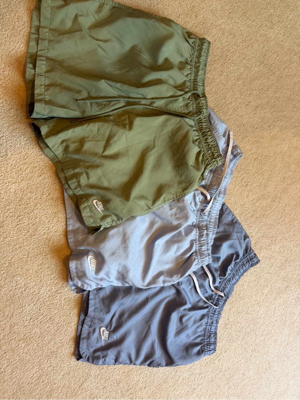 Nike Men’s Athletic Shorts - Olive Green & Light Blue
